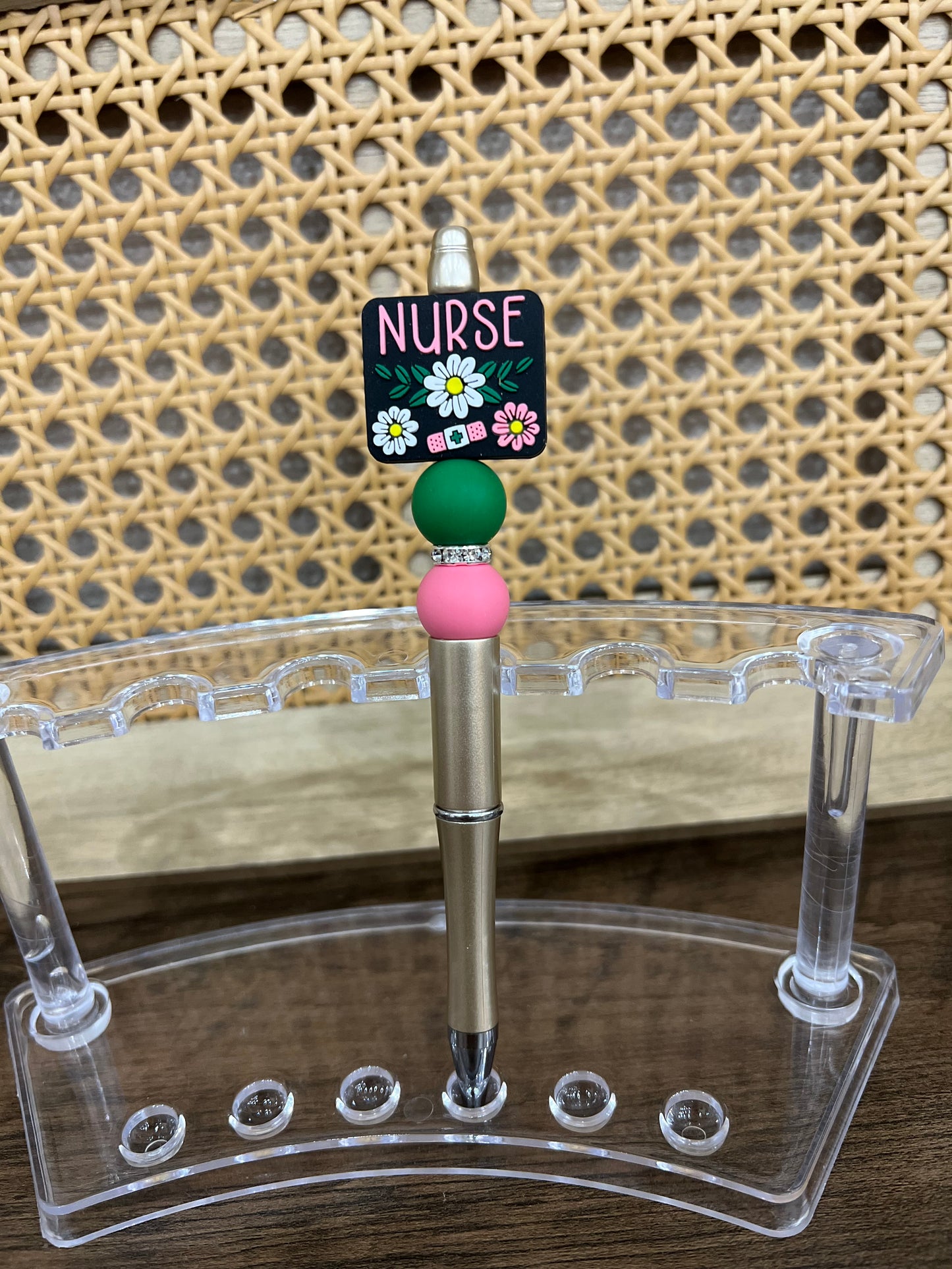 Nurse Flower Beaded Pen