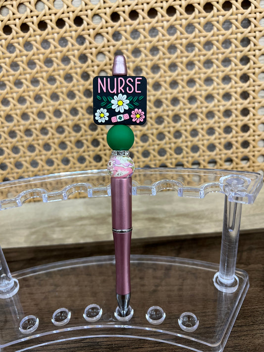 Nurse Flower Beaded Pen