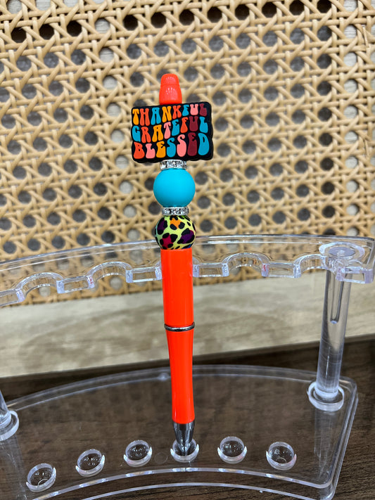 Thankful, Grateful, Blessed Beaded Pen