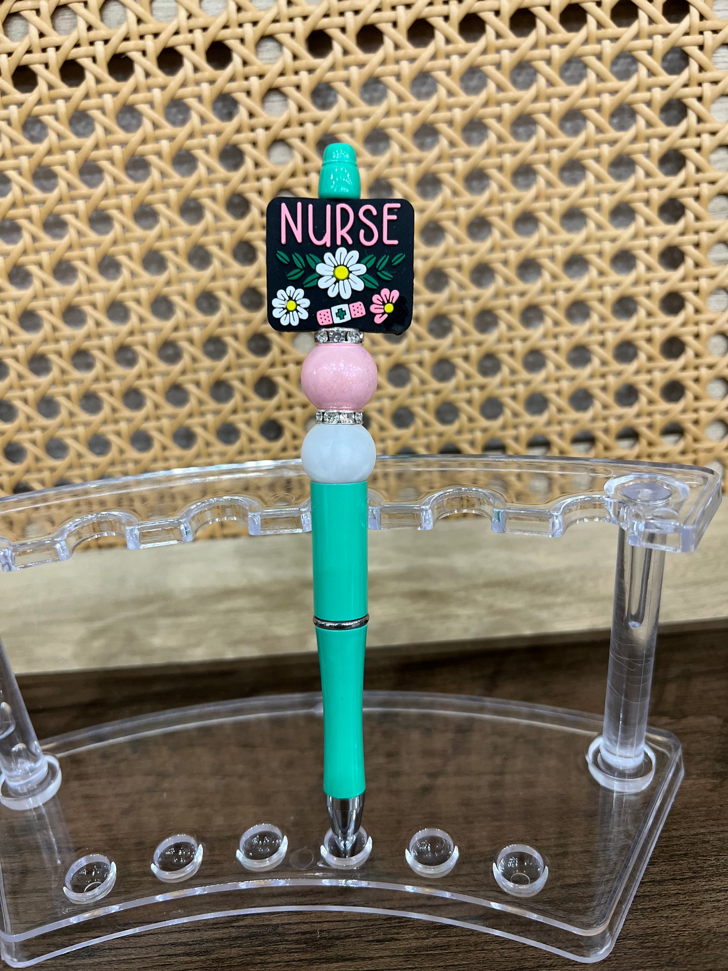 Nurse Flower Beaded Pen