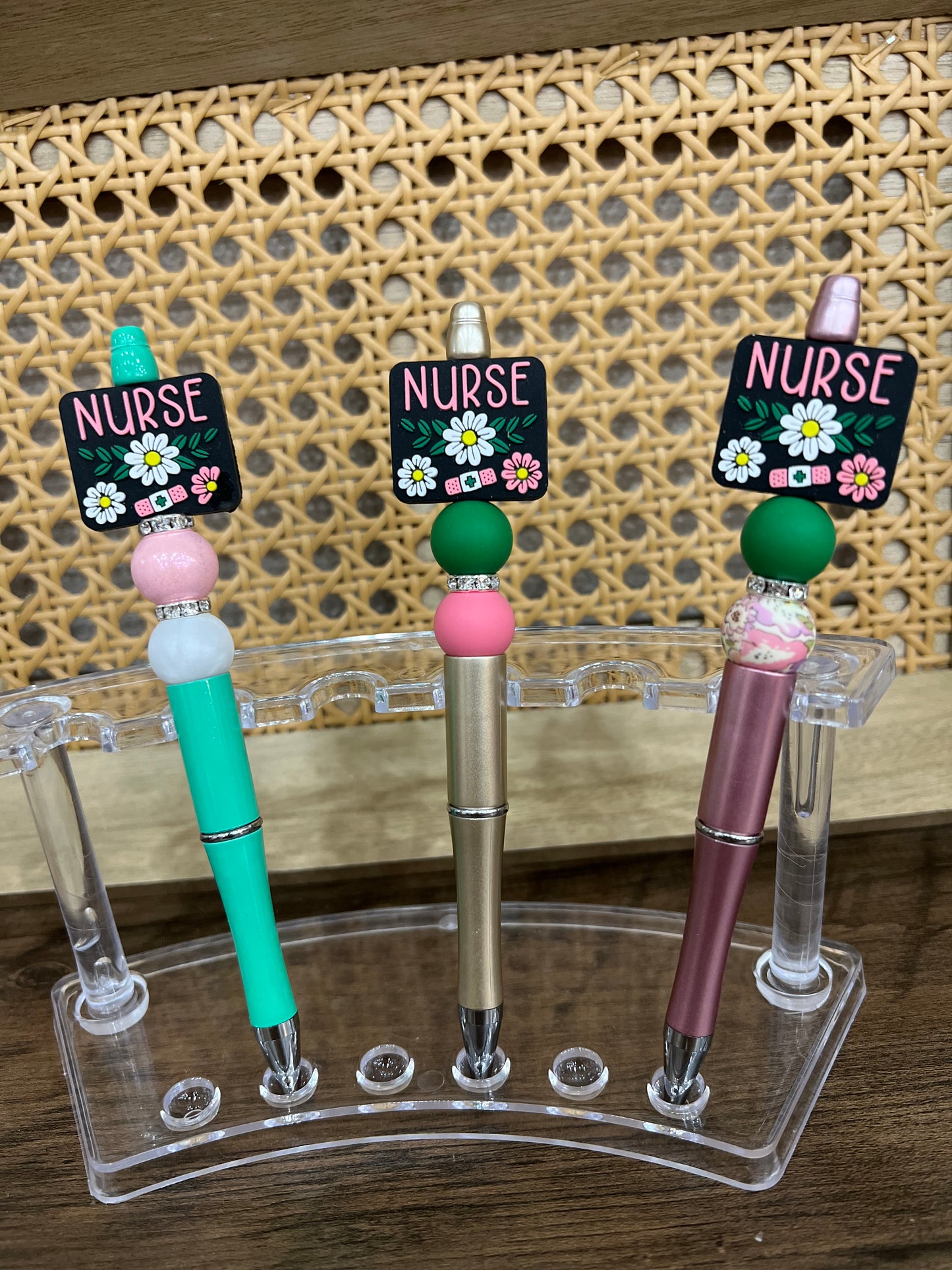 Nurse Flower Beaded Pen